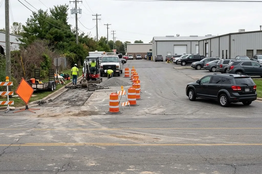 A commercial access point being worked one half at a time