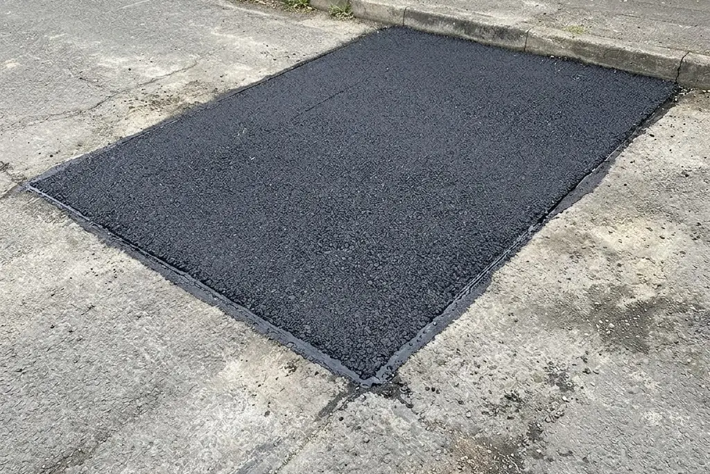 A low area cut out and rebuilt to the correct level to drain